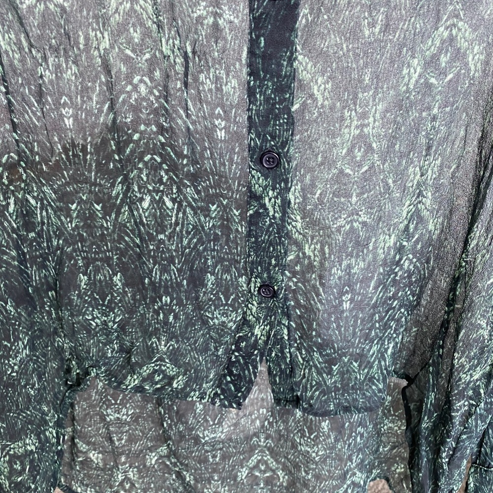 Green Button Down - image 4